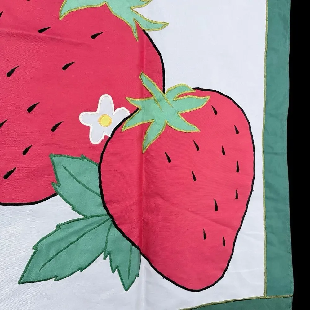 Set of 2 Outdoor Yard Banner House Flags Strawberry & Pumpkin 27x39 In